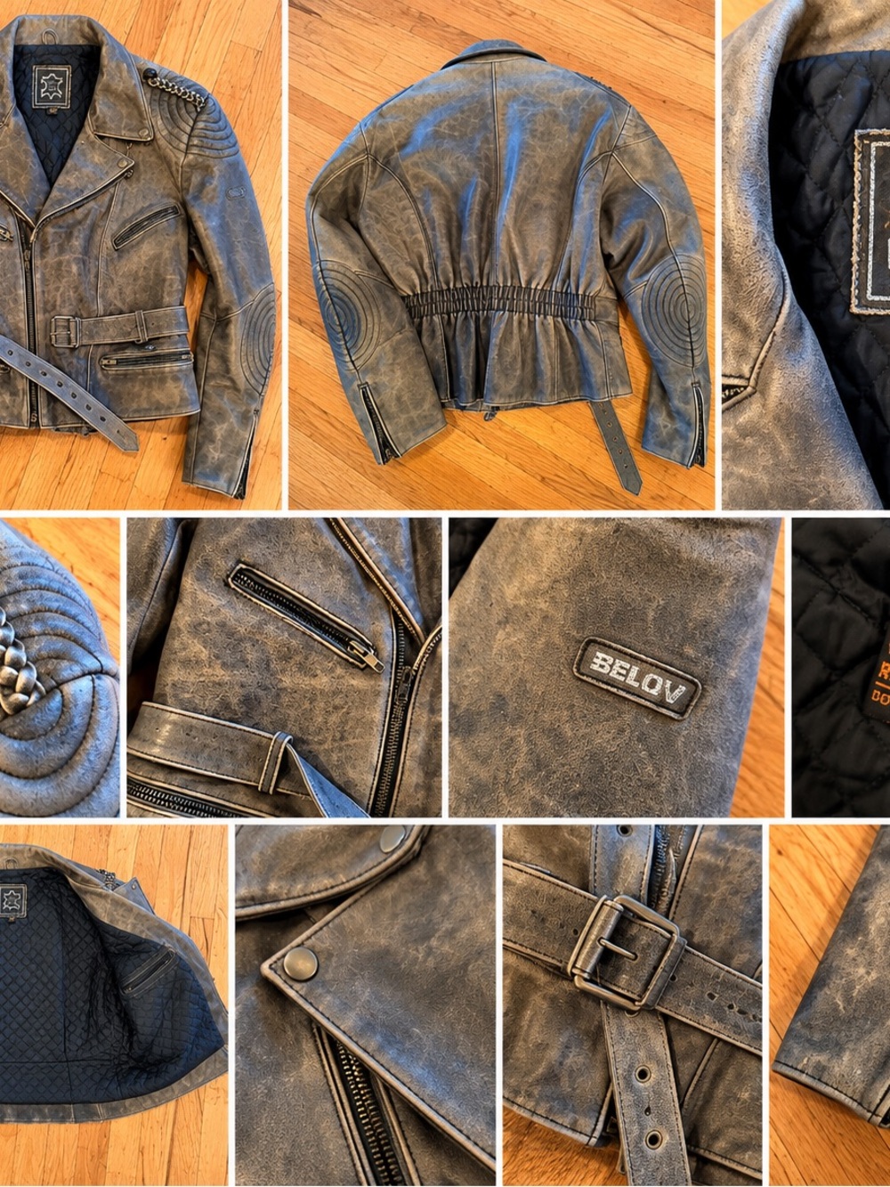 Women's Vintage-Style Black Leather Moto Jacket
